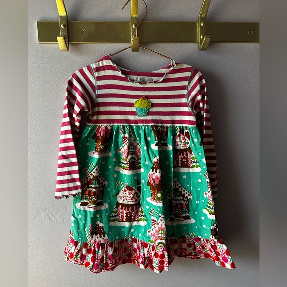 Baxter & Beatrice Christmas Cupcake Gingerbread House Dress Size 4T - Picture 1 of 10